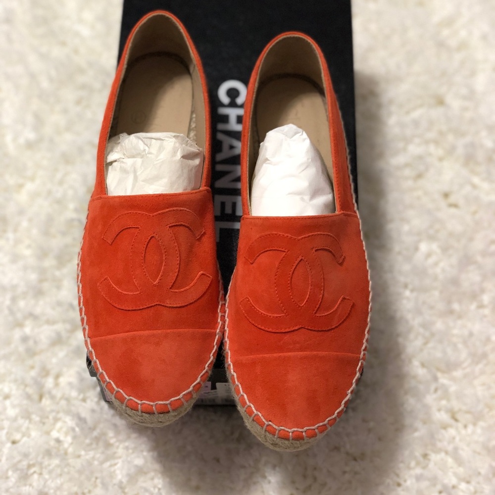 CHANEL Espadrilles Orange Suede - Picture 8 of 14